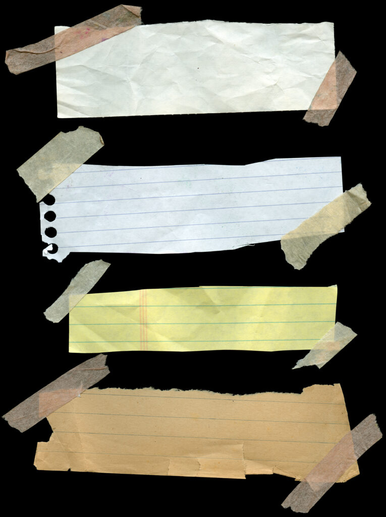 decorative image of paper taped together